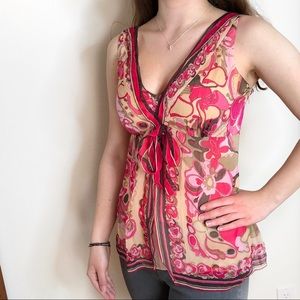 Elie Tahari Retro 60's/Etro/Pucci Vibe Top